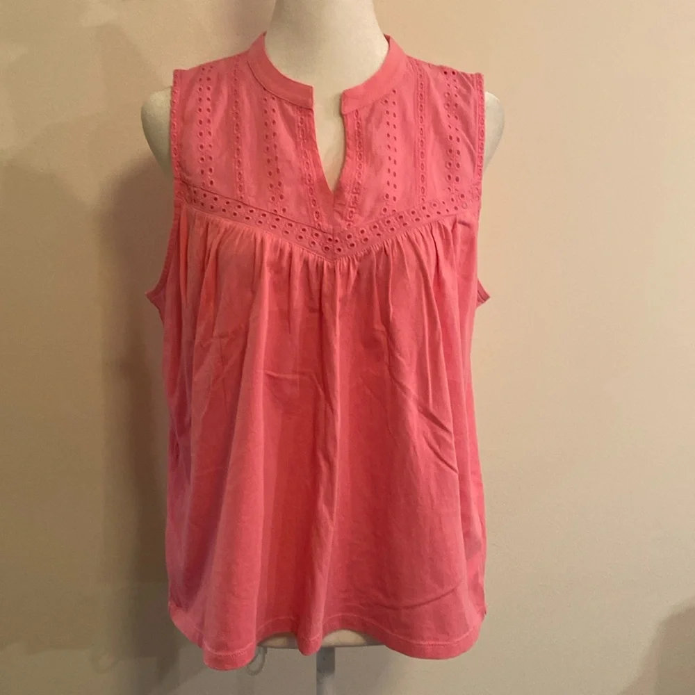 J Crew beautiful pink cotton sleeveless blouse size Medium